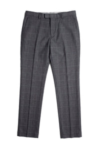 Hobbs - Men's Grey Check Trousers Vintage Retro Smart Wedding