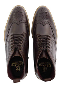 Mens Brogue Ankle Boots Brown