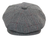 Mens Tweed Check Peaky Blinders Cap