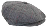 Mens Tweed Check Peaky Blinders Cap