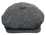 Mens Tweed Check Peaky Blinders Cap