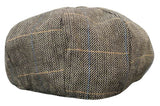Mens Tweed Check Peaky Blinders Cap