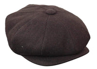 HT6363 - Mens Vintage Tweed Newsboy Peaky Blinders Cap - Brown/Wine