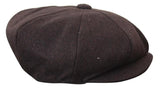 HT6363 - Mens Vintage Tweed Newsboy Peaky Blinders Cap - Brown/Wine