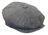 HT6364 - Mens Herringbone Tweed Newsboy Peaky Blinders Hat