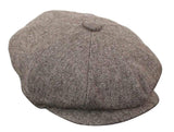 HT6364 - Mens Herringbone Tweed Newsboy Peaky Blinders Hat