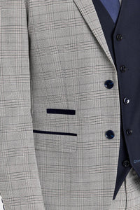 Hugo Grey Suit with Parker Navy Contrasting Waistcoat