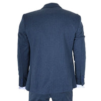 IM40 - Navy Blue 3 Piece Herringbone Tweed Suit for Men