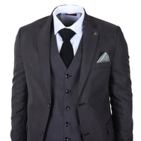 IM51 - Men's Charcoal Check 3 Piece Tailored Fit Suit