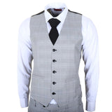 IM53 - Men's Grey Check 3 Piece Tailored Fit Suit