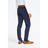 James - Men's Navy Blue Wool Formal Trousers
