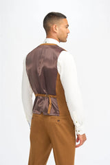 James - Men's Camel Brown Wool Waistcoat