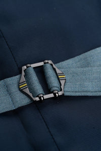 James - Men's Light Blue 3 Piece Textured Suit