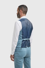 James - Men's Light Blue 3 Piece Textured Suit