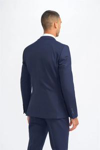 James - Men's Navy Blue Wool Tailored Fit Blazer