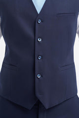 James - Men's Navy Blue Wool Waistcoat