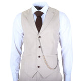 James - Men's 3 Piece Cream Tailored Fit Suit