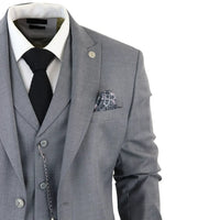 James Men's 3-Piece Grey Classic Fit Suit