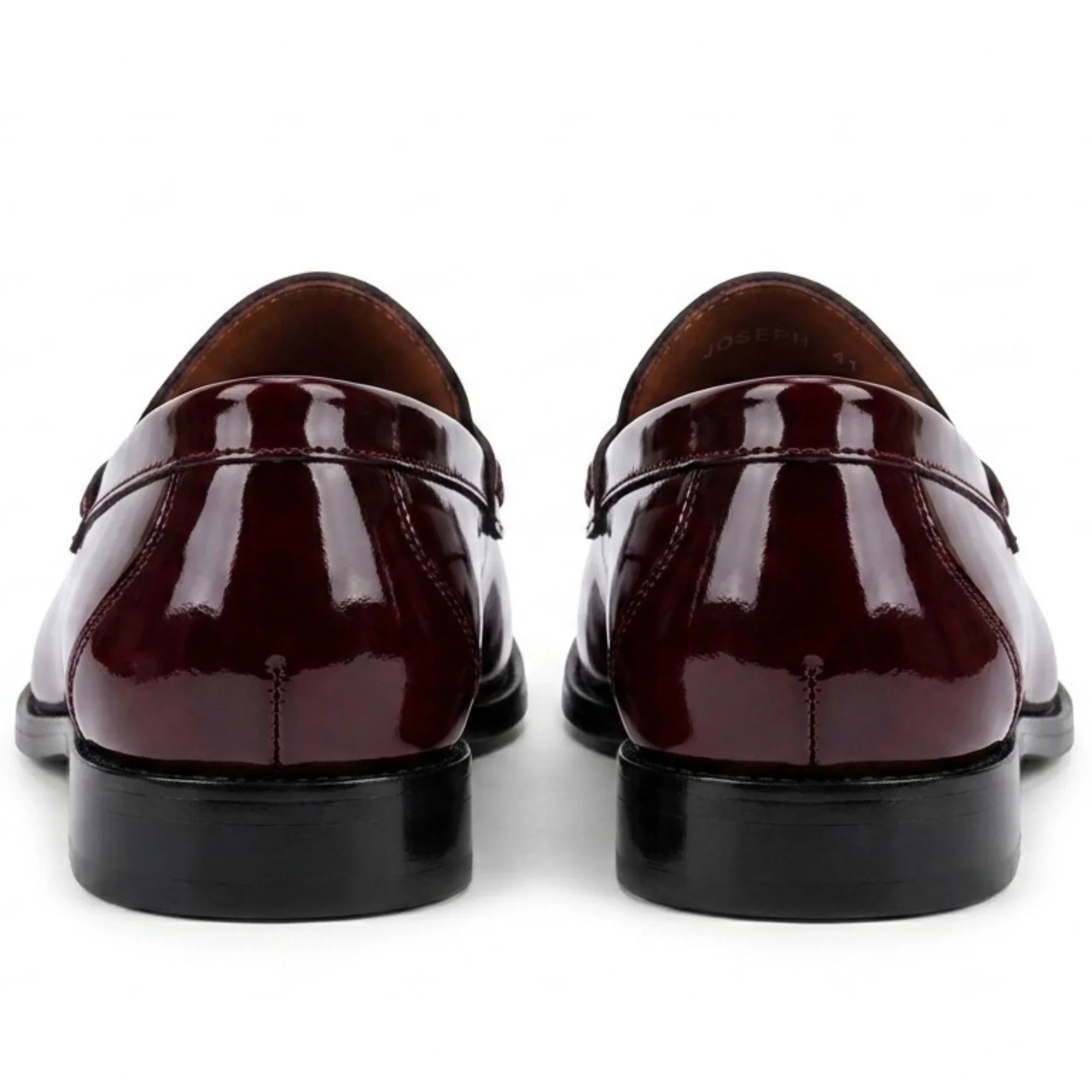 Joseph - Men's Burgundy Patent Leather Penny Loafers