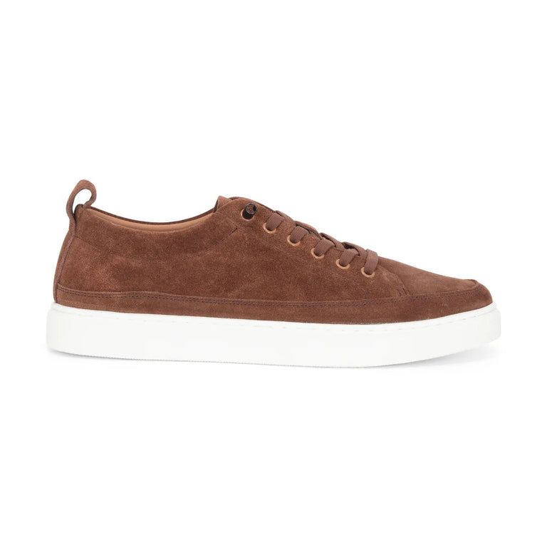 Josh, men's brown suede leather trainers