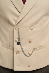 Mens Double Breasted Waistcoat with Chain - Cavani Lennox