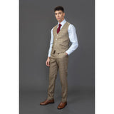 Liam - Men's 3 Piece Brown Checked Suit
