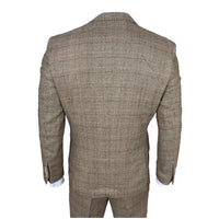 Liam - Men's 3 Piece Brown Checked Suit