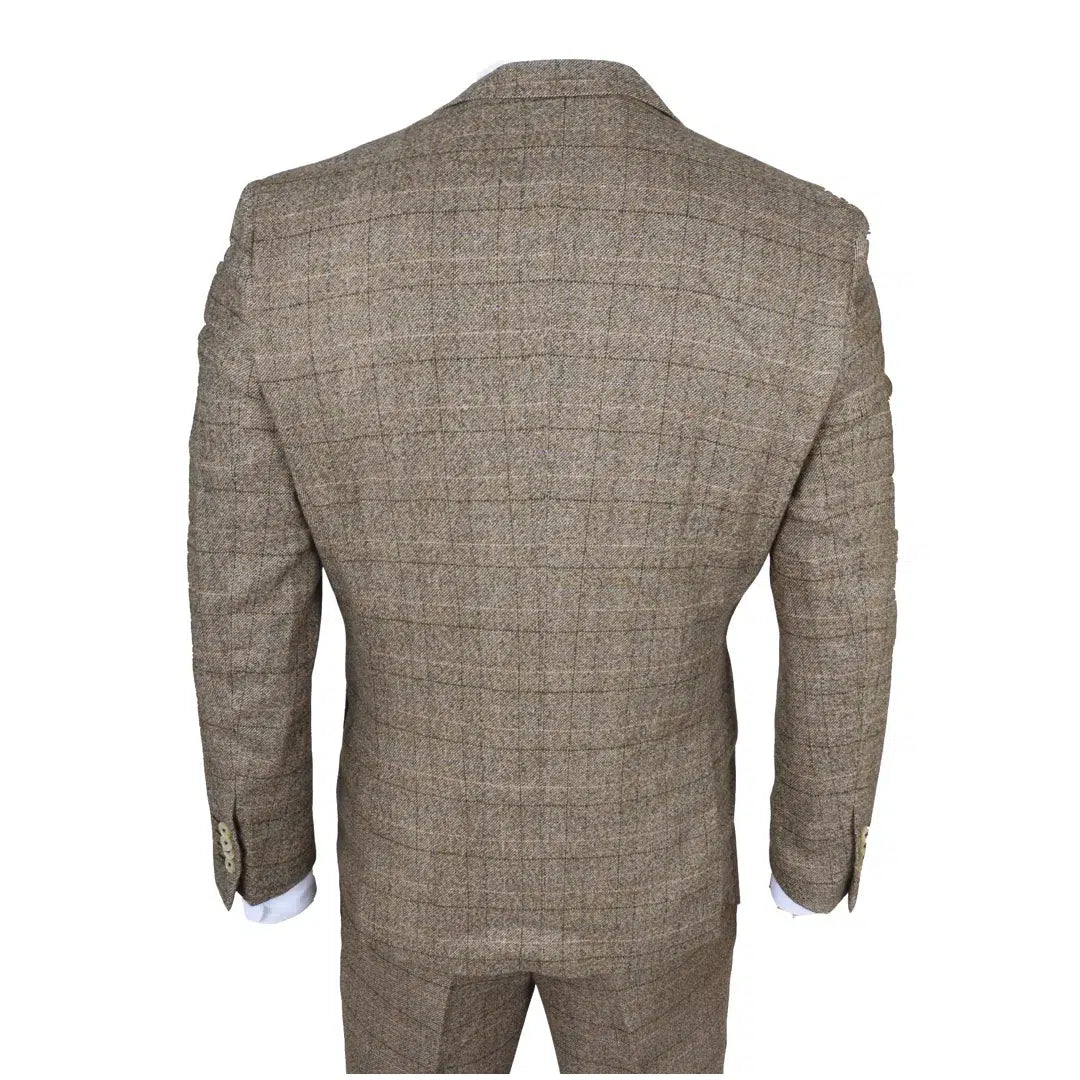 Liam - Men's 3 Piece Brown Checked Suit