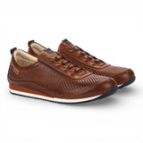 Liverpool - Men's Brown Leather Elastic Slip-on Sneakers