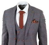 Grey 3 Piece Suit with Double Breasted Waistcoat