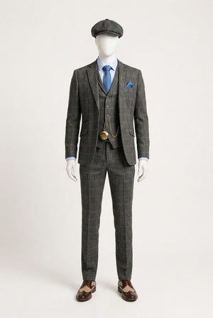 Peaky Blinders Grey Check Peaky Groom