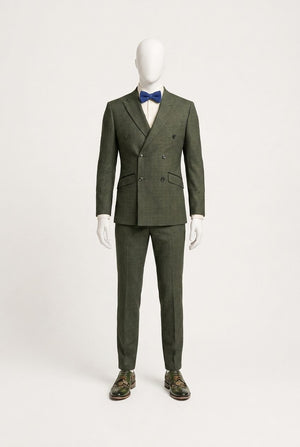Rustic Green Double-Breasted Groom