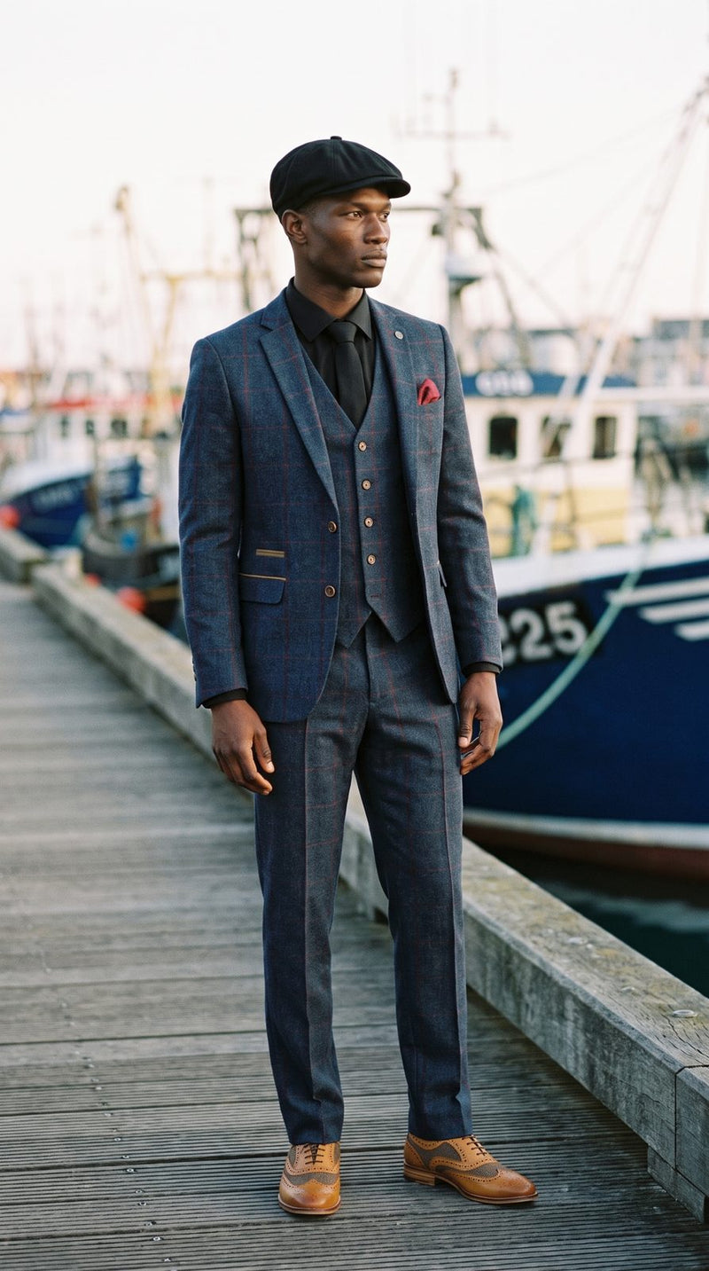 Peaky Blinders — Dark Navy Check Peaky Groom — photo 5