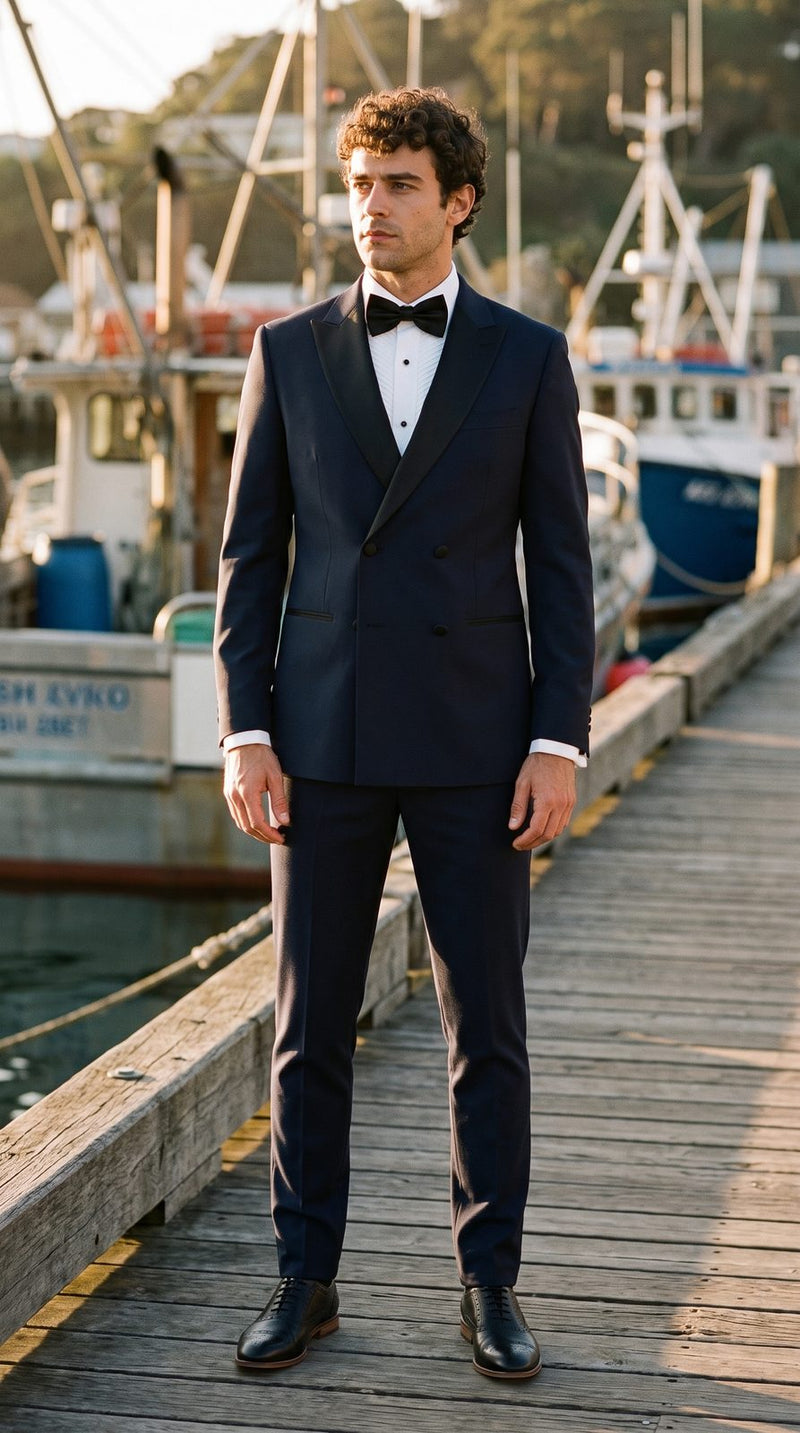 Black Tie — Midnight Navy Double-Breasted Groom — photo 5