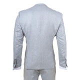 Luis - Men's Light Blue Plaid Check Slim Fit 3 Piece Suit