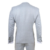 Luis - Men's Light Blue Plaid Check Slim Fit 3 Piece Suit