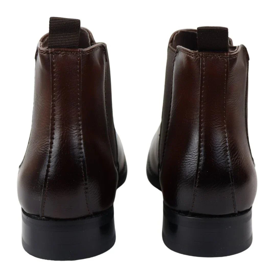Men's Chelsea Slip On Brown Ankle Boots