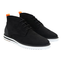 Men's Lace Up Suede Desert Black Boots
