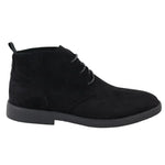 Mens's Chukka Desert Lace Up Black Ankle Boots