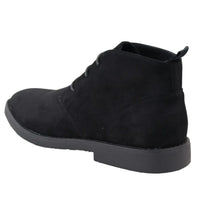 Mens's Chukka Desert Lace Up Black Ankle Boots