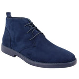 Mens's Chukka Desert Lace Up Navy Ankle Boots