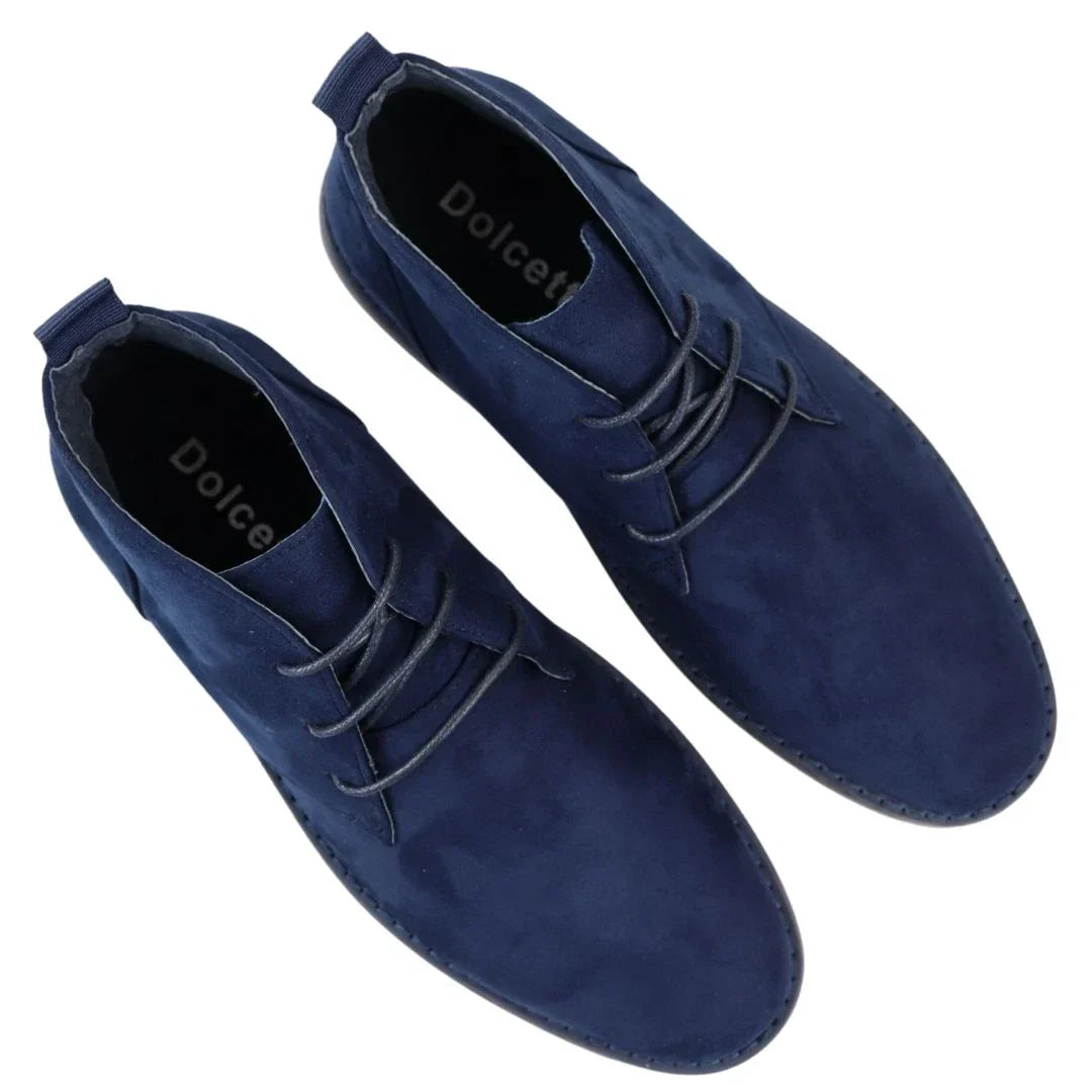 Mens's Chukka Desert Lace Up Navy Ankle Boots