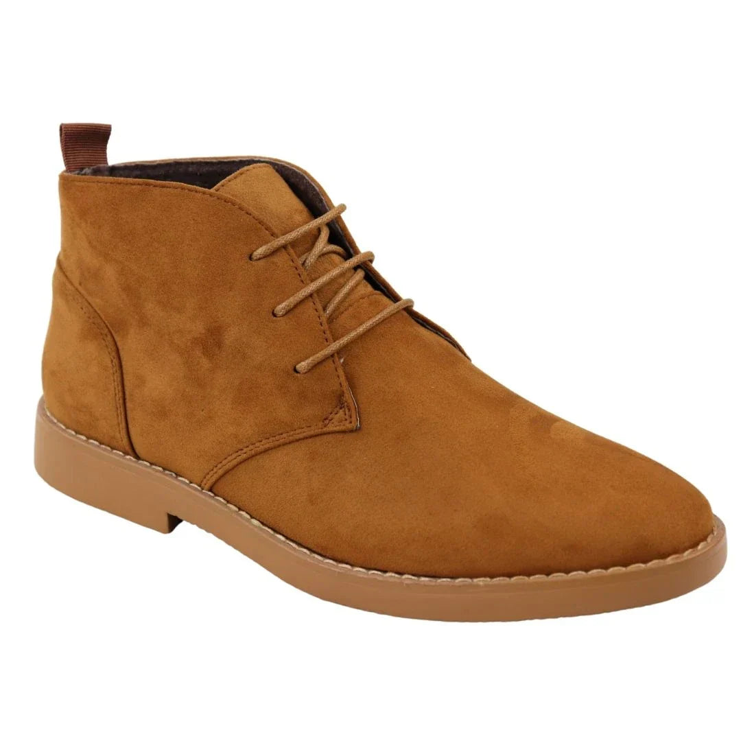 Mens's Chukka Desert Lace Up Tan Ankle Boots