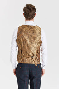 Madrid Navy Suit with Constrasting Harris Brown Tweed Waistcoat