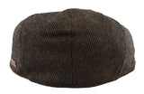 Men's Flat Cap Wool Herringbone Brown Tweed Classic 1920s Unisex Del Boy
