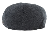 Men's Flat Cap Wool Herringbone Charcoal Tweed Classic 1920s Unisex Del Boy