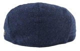 Men's Flat Cap Wool Herringbone Navy Tweed Classic 1920s Unisex Del Boy
