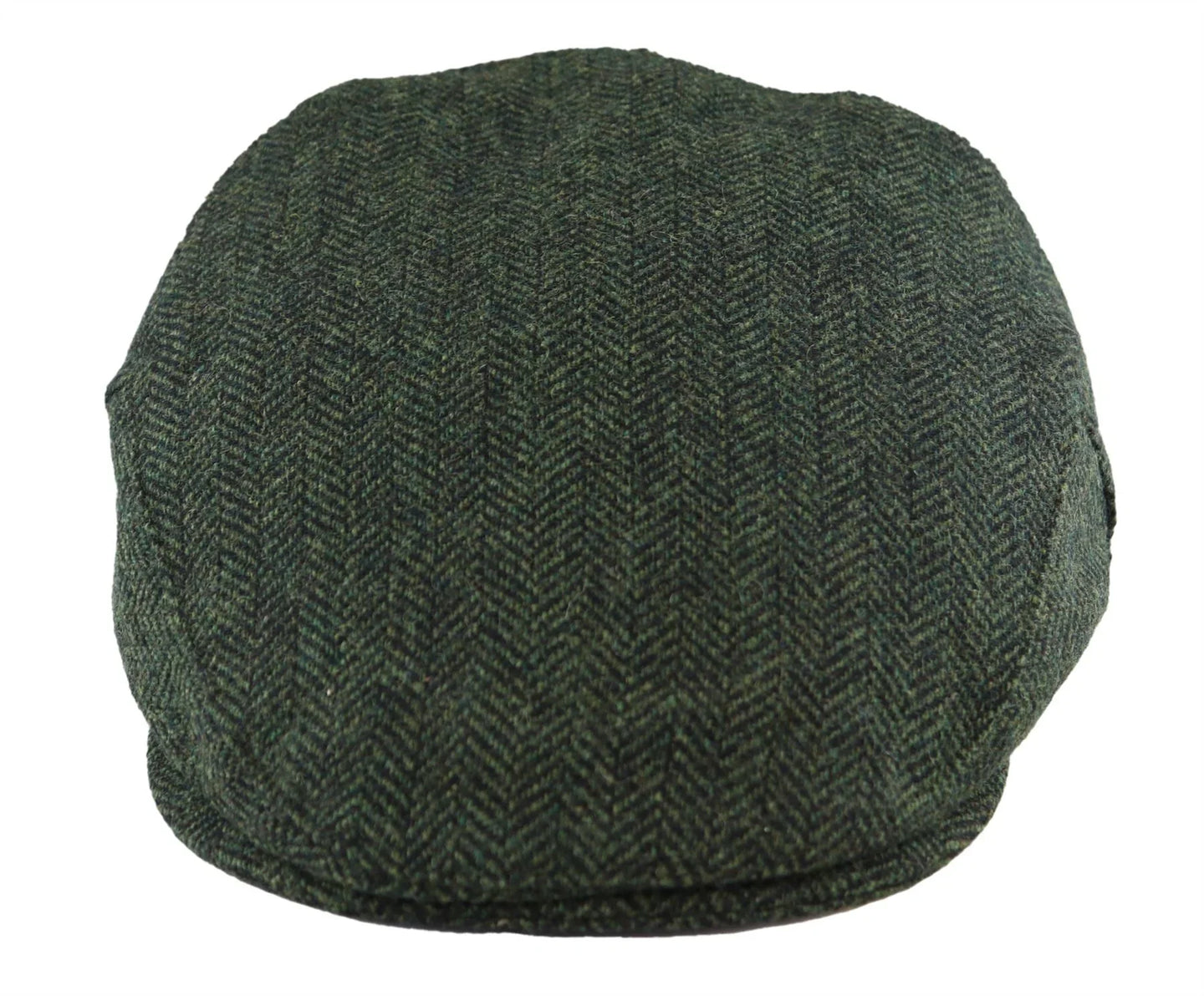 Men's Flat Cap Wool Herringbone Olive Tweed Classic 1920s Unisex Del Boy