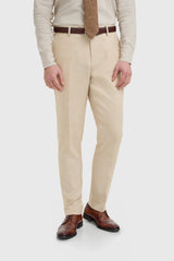 Malibu - Men's Beige Textured Trousers