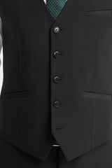 Malibu - Men's Black Tailored Fit Waistcoat
